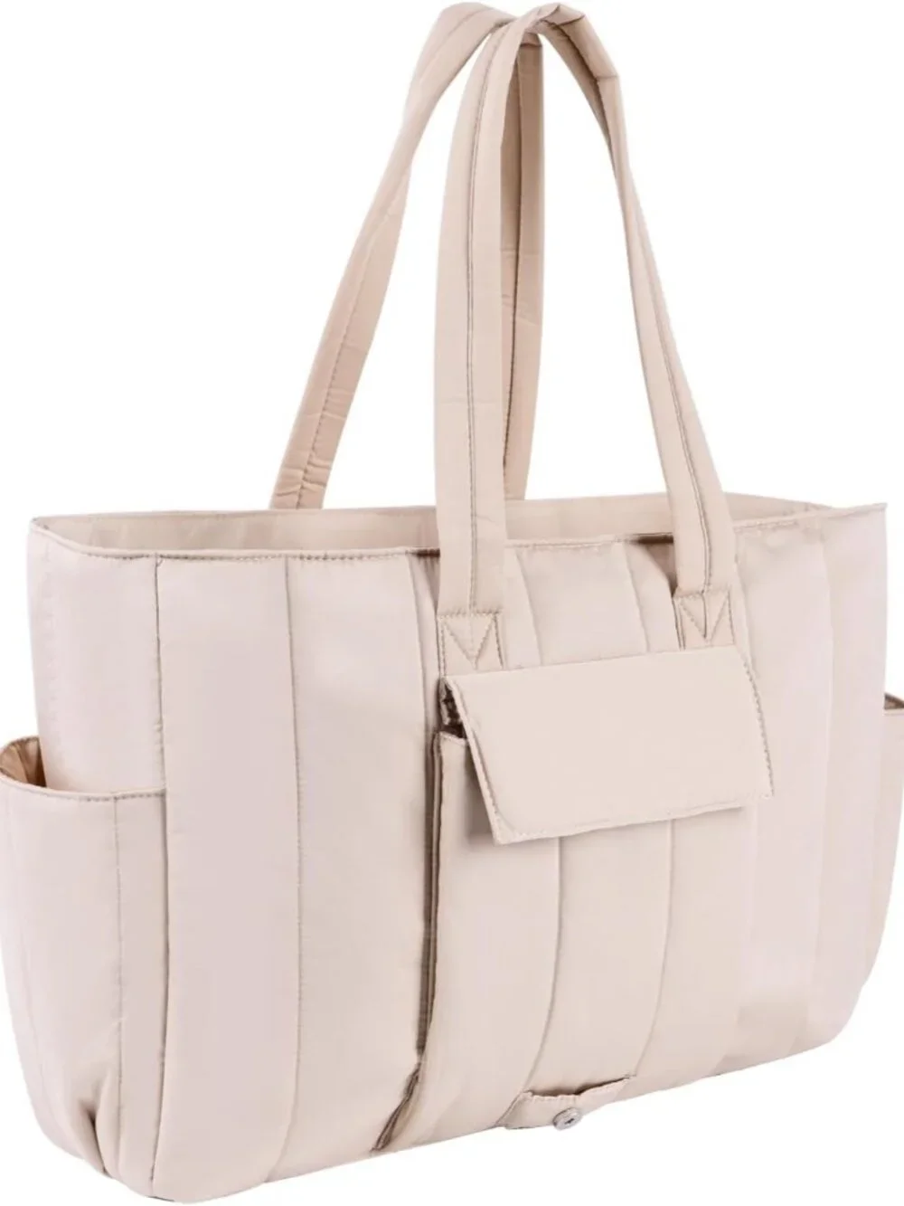 Kahki Puffy Tote: Stylish, Spacious, & Durable for Work, Travel & Gym